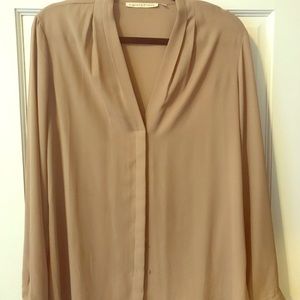 Tan button up blouse